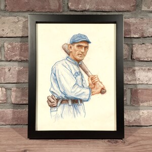 SHOELESS JOE JACKSON // Colored Pencil Drawing (Cleveland Indians, National League, American League, major league baseball) - Art Print