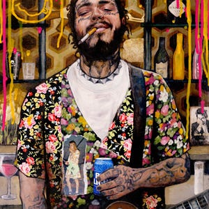 Post Malone Art Print: Mixed Media Urban Music Wall Decor