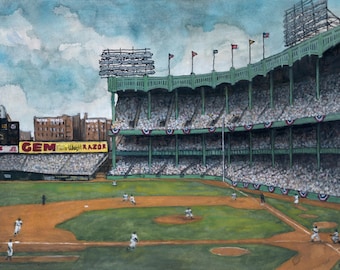 Arte de parede inspirada no beisebol: Estádio dos Yankees vintage - década de 1950