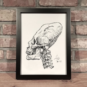 ELONGATED SKULL // Pen & Ink - Art Print