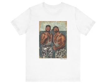 The Bushwackers Art T-Shirt - Classic Wrestling Oil Painting Design