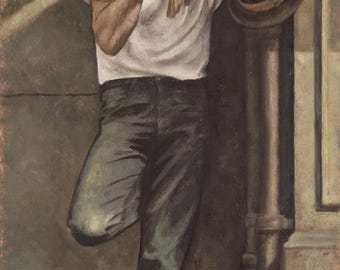 Tom Waits Print: Blues Music Decor, Retro Style (Sepia Tone)