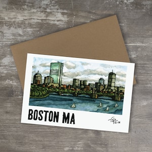 Cartão de felicitações // BOSTON SKYLINE - Impressão artística