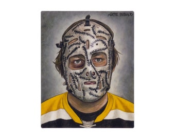 Boston Bruins Aufkleber: Hockeyspieler-Maske Vintage Gerry Cheevers