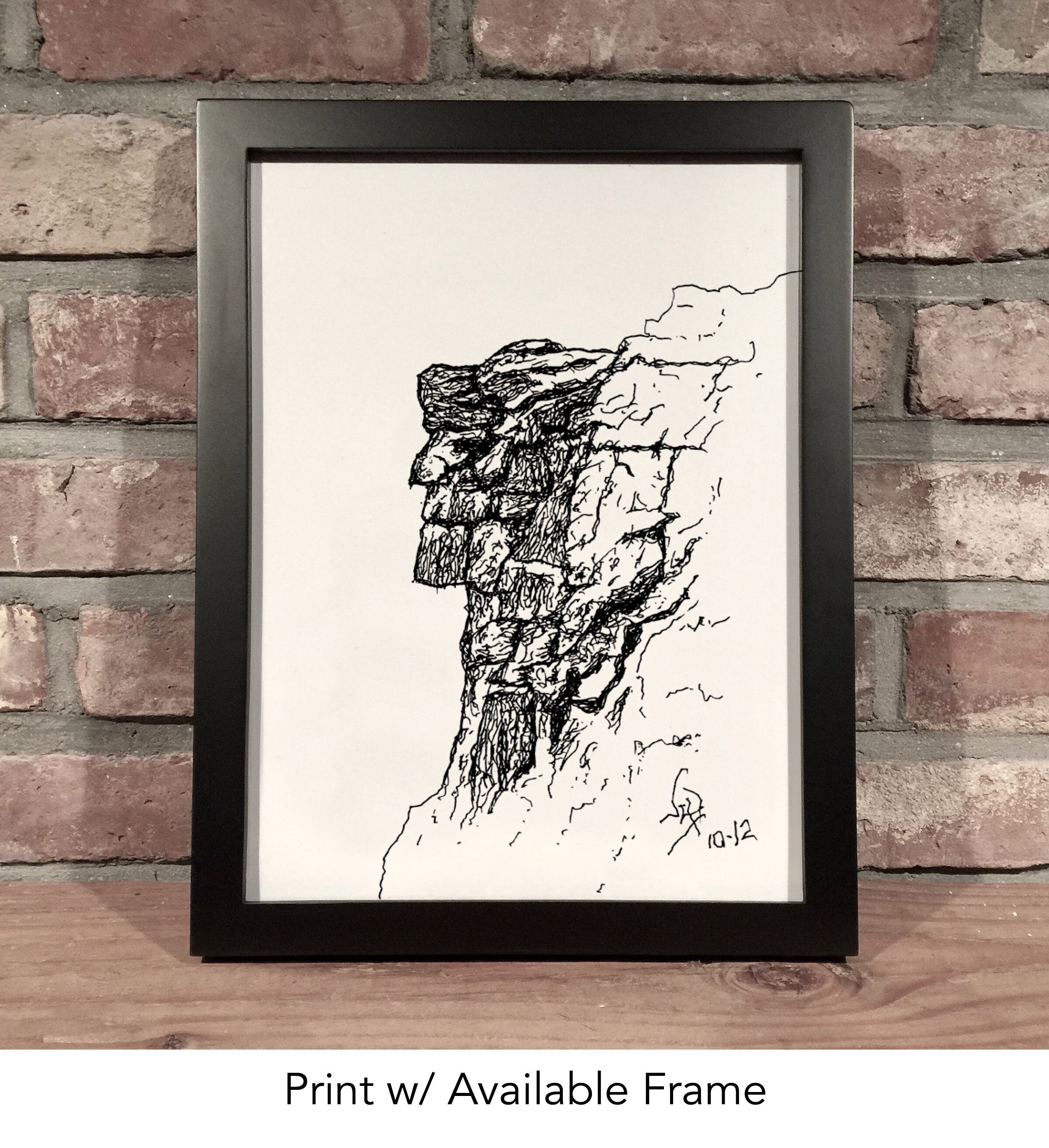 OLD MAN in the MOUNTAIN // Pen & Ink - Art Print - Etsy