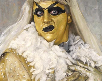 Goldust Wrestling Art Print | Goldust Oil Painting | Dustin Rhodes Portrait | WCW WWE Wrestling Wall Decor | Pro Wrestling Gift