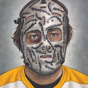 Gerry Cheevers Mask Art Print: Boston Bruins, Original 6 NHL
