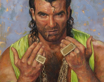Razor Ramon Art Print: Classic 1990s Wrestling Oil Painting [Scott Hall]