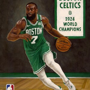 Jaylen Brown Basketball Print: Boston Celtics Championship Art