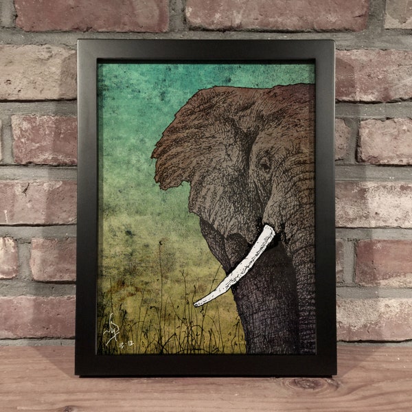 ELEPHANT // Mixed Media  - Art Print