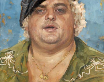 Dusty Rhodes Oil Paint Art Print: Classic Vintage Wrestling Portrait