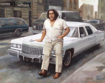 Andre The Giant Art Print: Iconic Wrestling Oil Painting