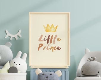 Little Prince Nursery Wall Art, Boho Nursery Printable, Nursery Decor, Playroom Wall Art, Digital Print Baby Room Decor, Baby Shower Gift