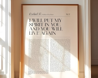 Ezekiel 37 Bible Verse Print, Christian Wall Art (Digital Download)