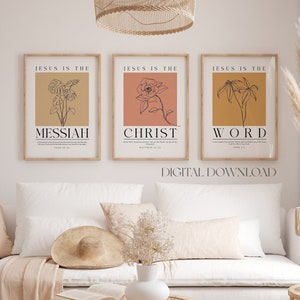 Names of Jesus Poster Set: Minimalist Christian Wall Art (digital ...