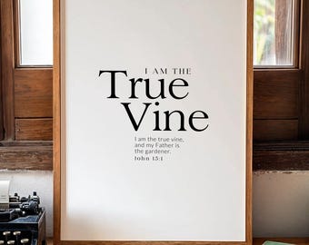 Io sono la vera vite, stampa artistica da parete con le Scritture cristiane (download digitale)