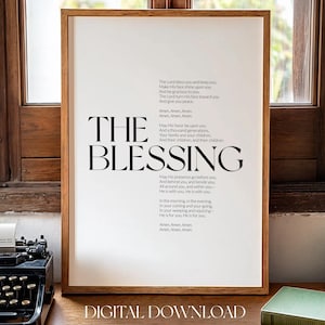The Blessing Song Lyric Printable, Bible verse wall art, Christian wall art, Christian Song Lyric, Prayer room wall art, Worship song print