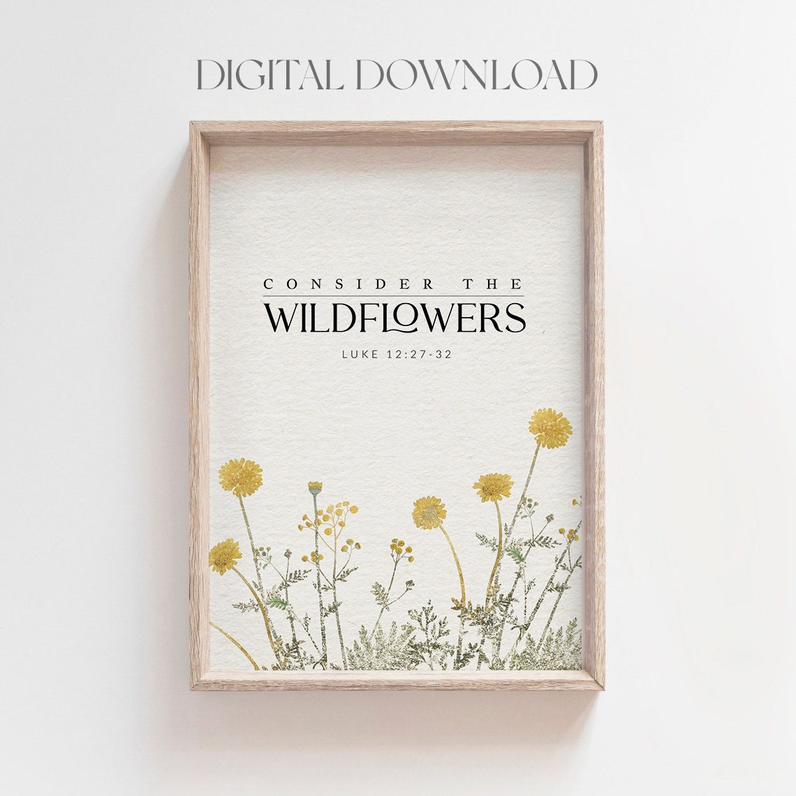 Wildflower Bible Verse Print: Luke 12 Christian Wall Art (digital ...