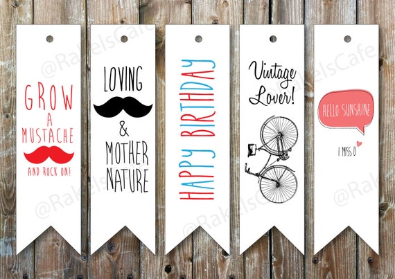 Instant Print Bookmarks PDF Printable Cute Bookmarks About | Etsy