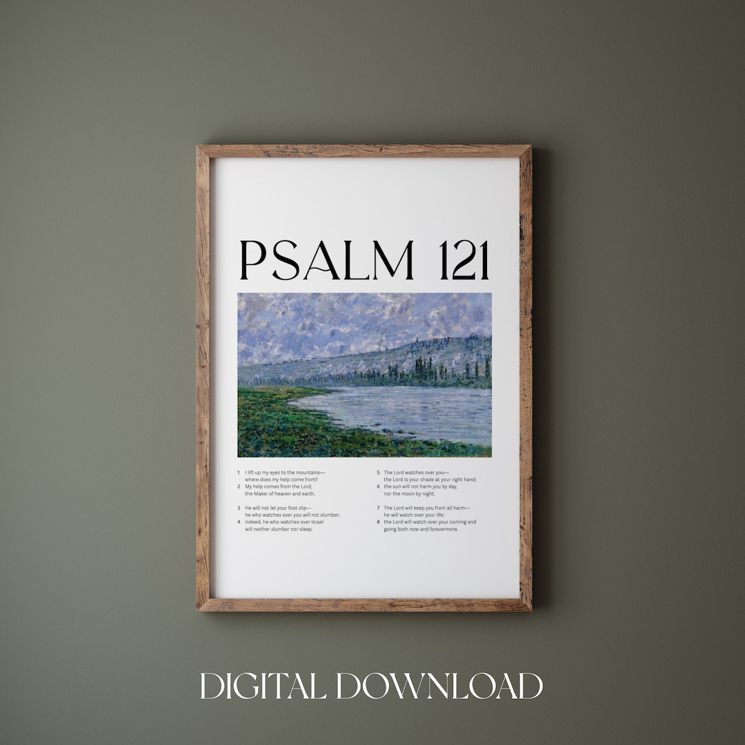 Psalm 121 Bible Verse Print: Vintage Christian Wall Art (digital ...