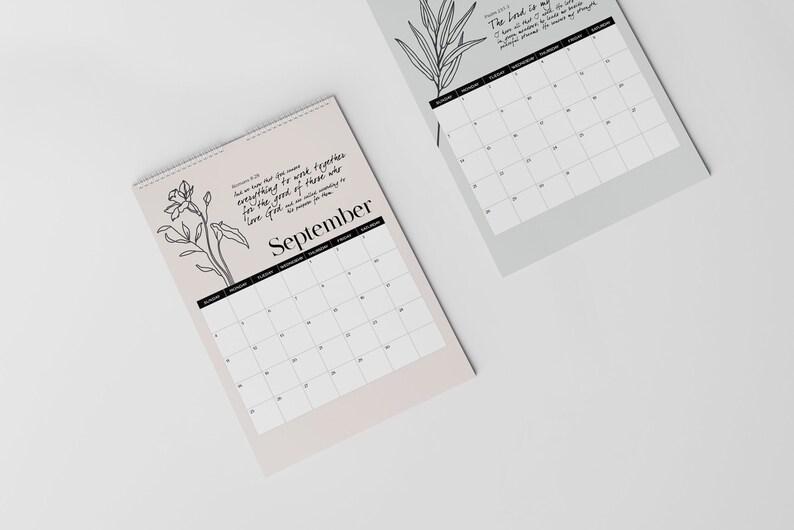 2022 Calendar Printable Scripture Bible Verse Wall Calendar Etsy