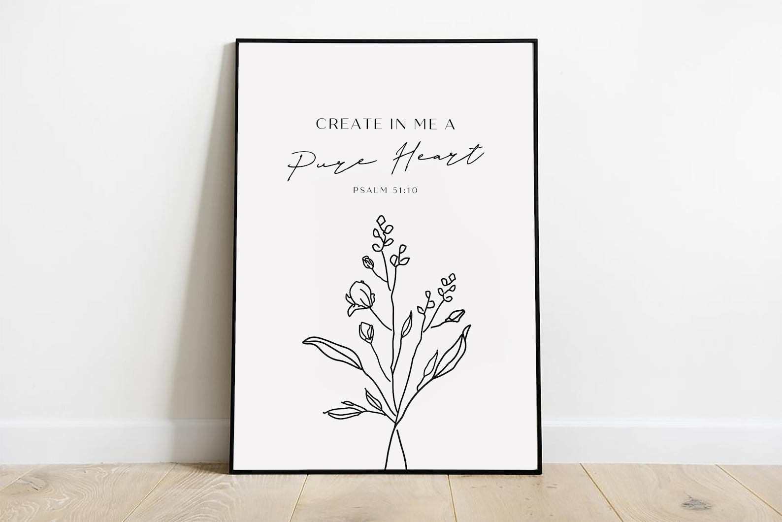 Create in Me a Pure Heart Printable Psalm 51:10 Minimalist | Etsy
