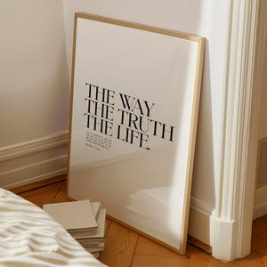 John 14:6 Scripture Poster, Christian Bible Verse Wall Art (Digital Download) image 8