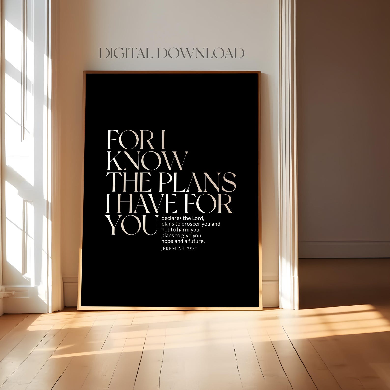 Jeremiah 29:11 Bible Verse Printable, for I Know the Plans Wall Art ...