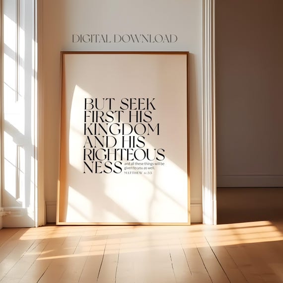 Matthew 6:33 Bible Verse Printable, Scripture Wall Art (Digital Download)