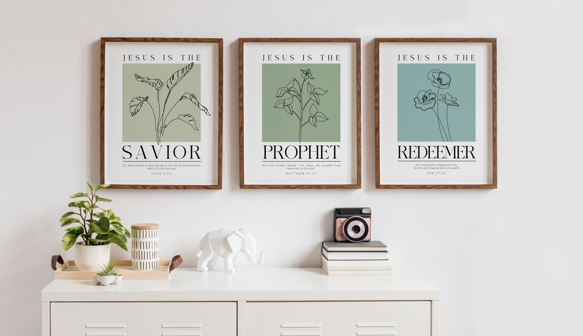 Names of Jesus Poster Set: Minimalist Christian Wall Art (digital ...