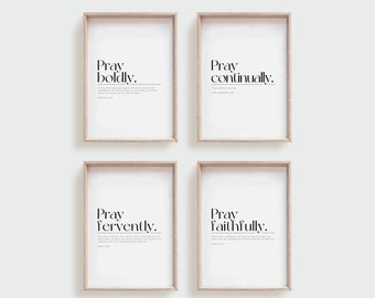 Prayer Wall Art Set: Christian Bible Verse Prints (Digital Download)
