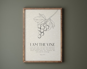 John 15:5 Bible Verse Printable Wall Art (Digital Download)