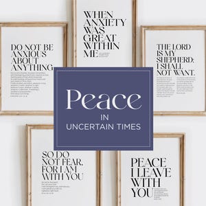 Peace in Uncertain Times Printable, Christian Wall Art, Bible Verse for Anxiety, God is in Control, Scripture Print, Christian Gift, DIGITAL