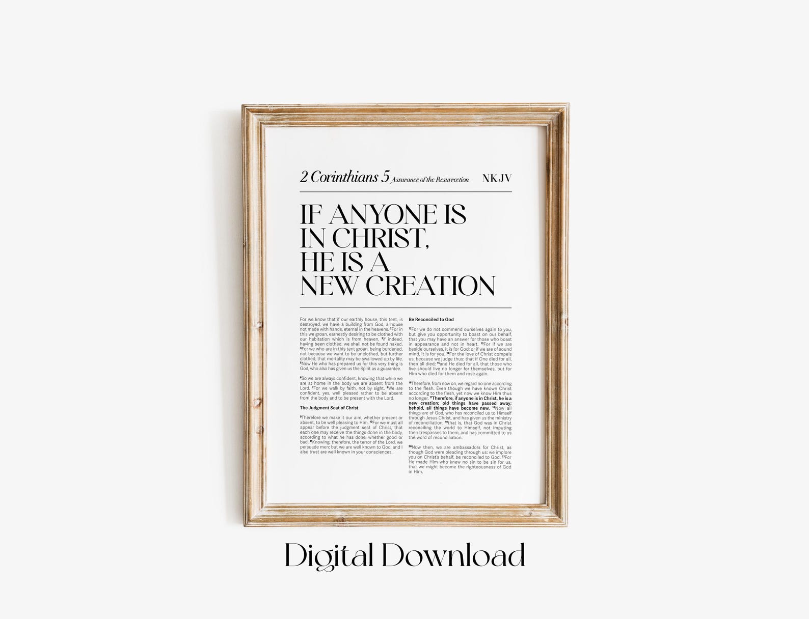 2 Corinthians 5:17 Bible Verse Print, New Creation Wall Art (digital ...