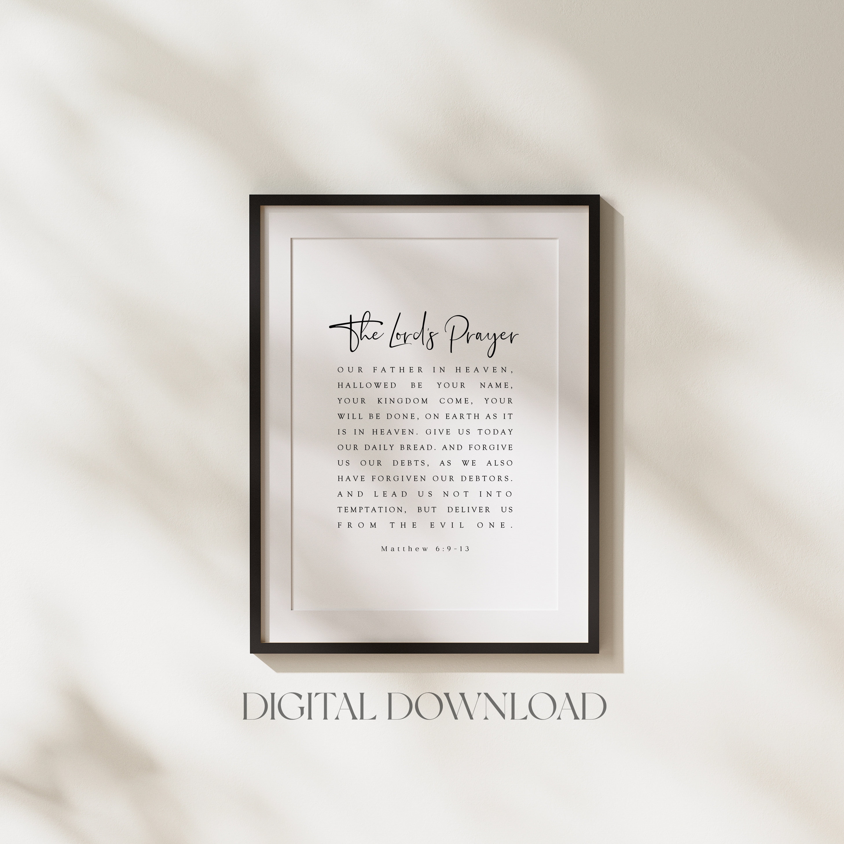 The Lord's Prayer Printable: Minimalist Christian Wall Art (digital ...