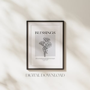 Blessings Bible Verse Wall Art Printable, James 1:17 Downloadable ...