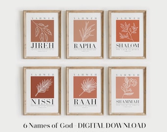 Hebrew Names of God Printable Wall Art (Digital Download)