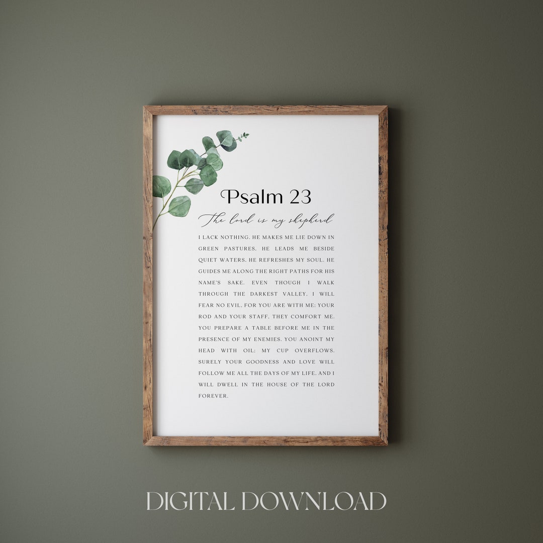 Psalm 23 Print: Minimalistische Bibel Vers Wandkunst (Digitaler ...
