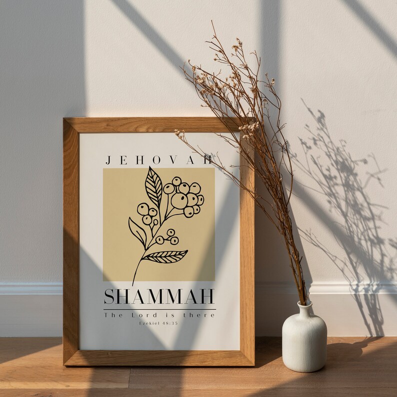 Jehovah Shammah Wall Art Printable Ezekiel 48:35 Minimalist - Etsy
