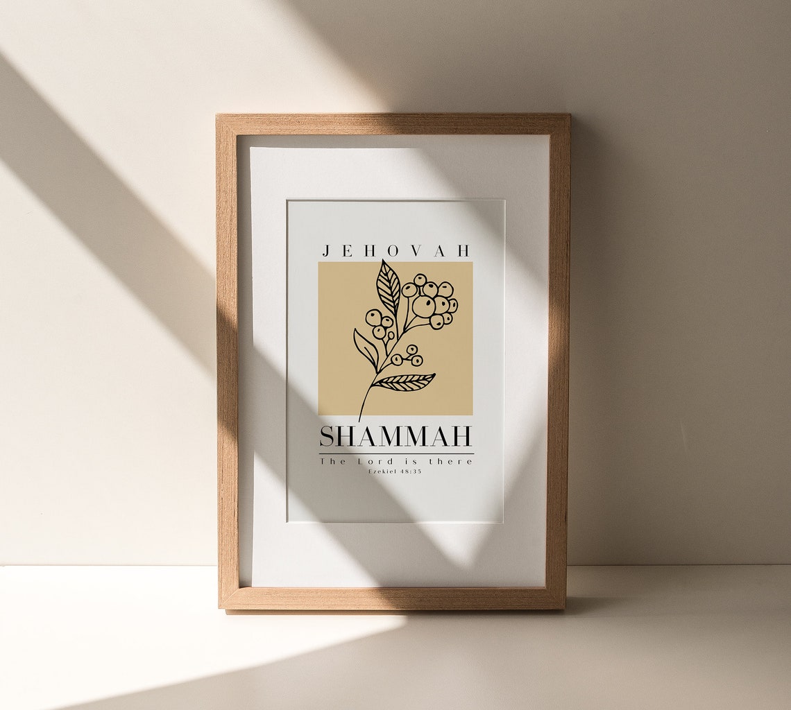 Jehovah Shammah Wall Art Printable Ezekiel 48:35 Minimalist - Etsy