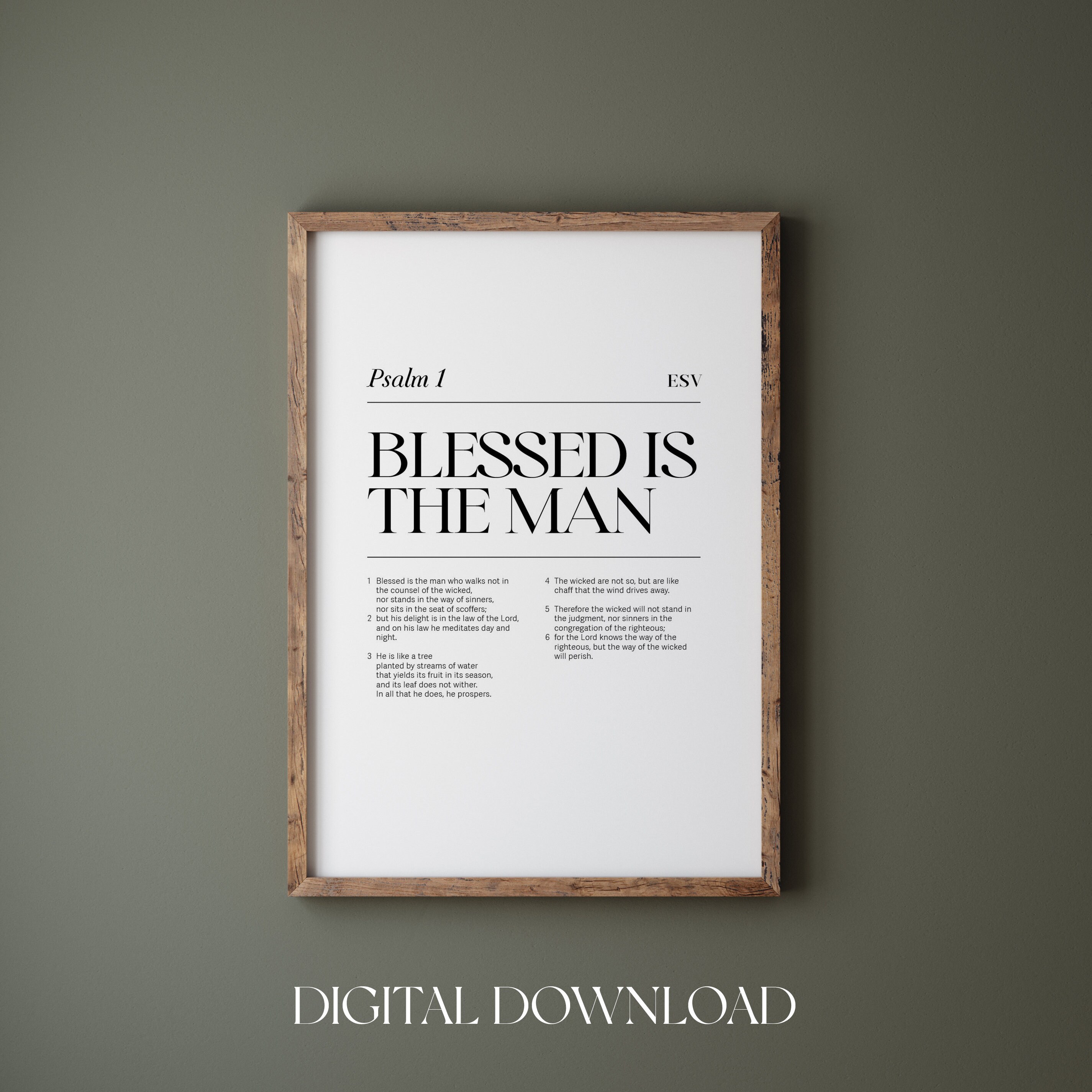 Psalm 1 Bible Verse Print: Modern Christian Wall Art (digital Download ...