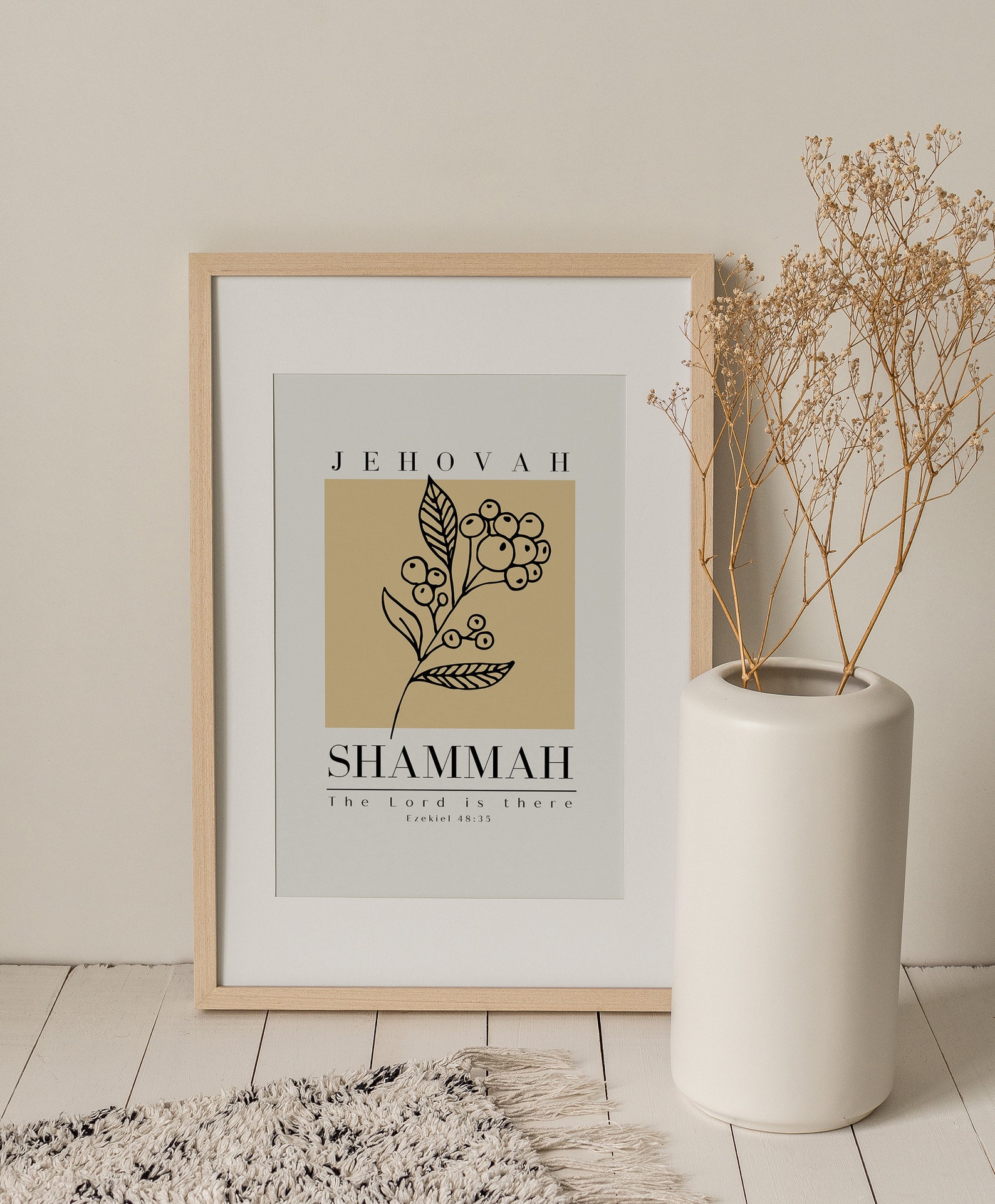 Jehovah Shammah Wall Art Printable Ezekiel 48:35 Minimalist - Etsy