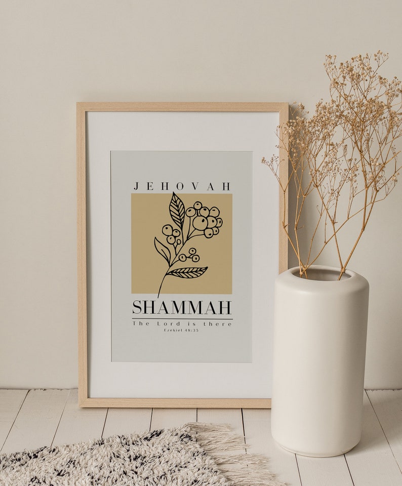 Jehovah Shammah Wall Art Printable Ezekiel 48:35 Minimalist - Etsy