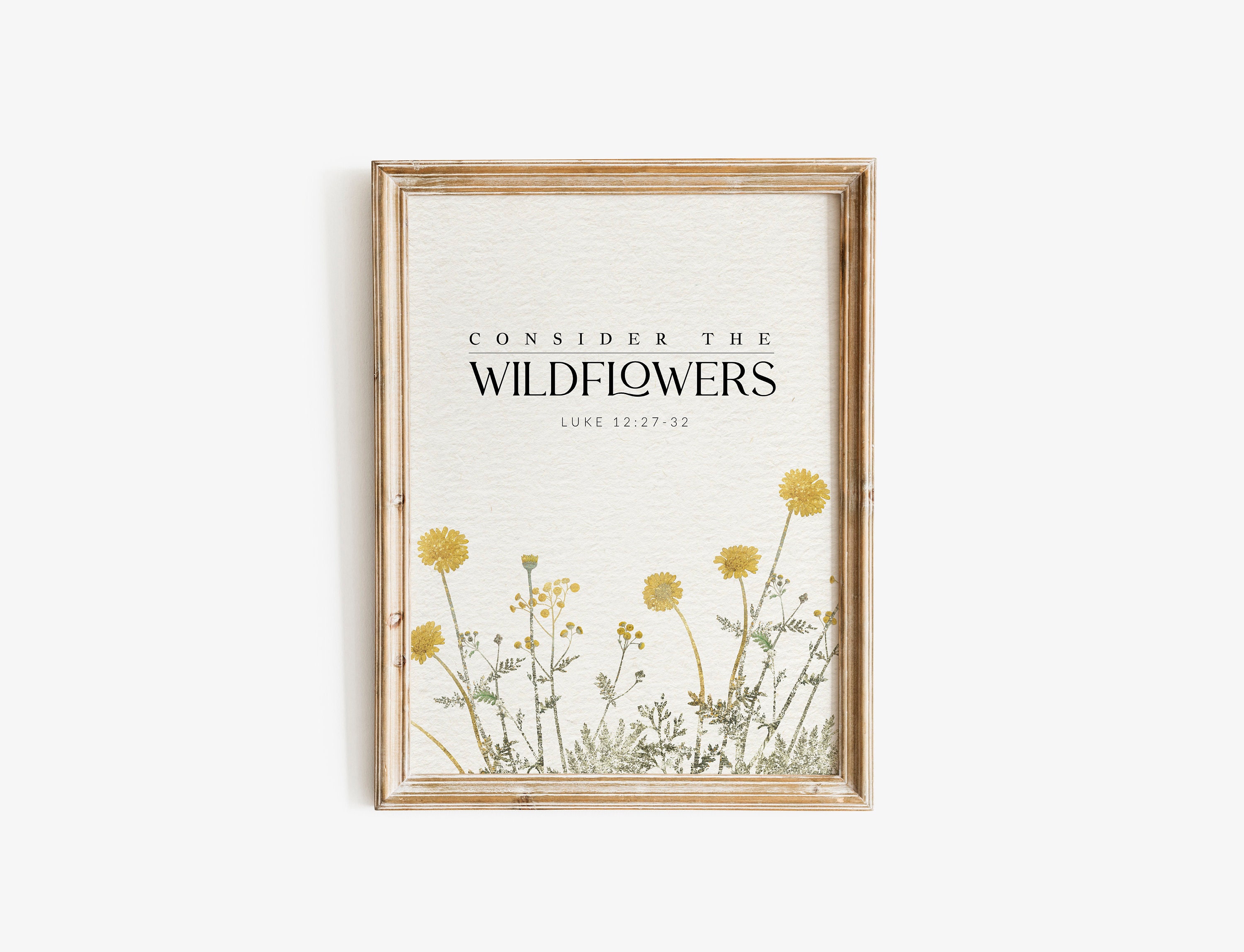 Wildflower Bible Verse Print: Luke 12 Christian Wall Art (digital ...