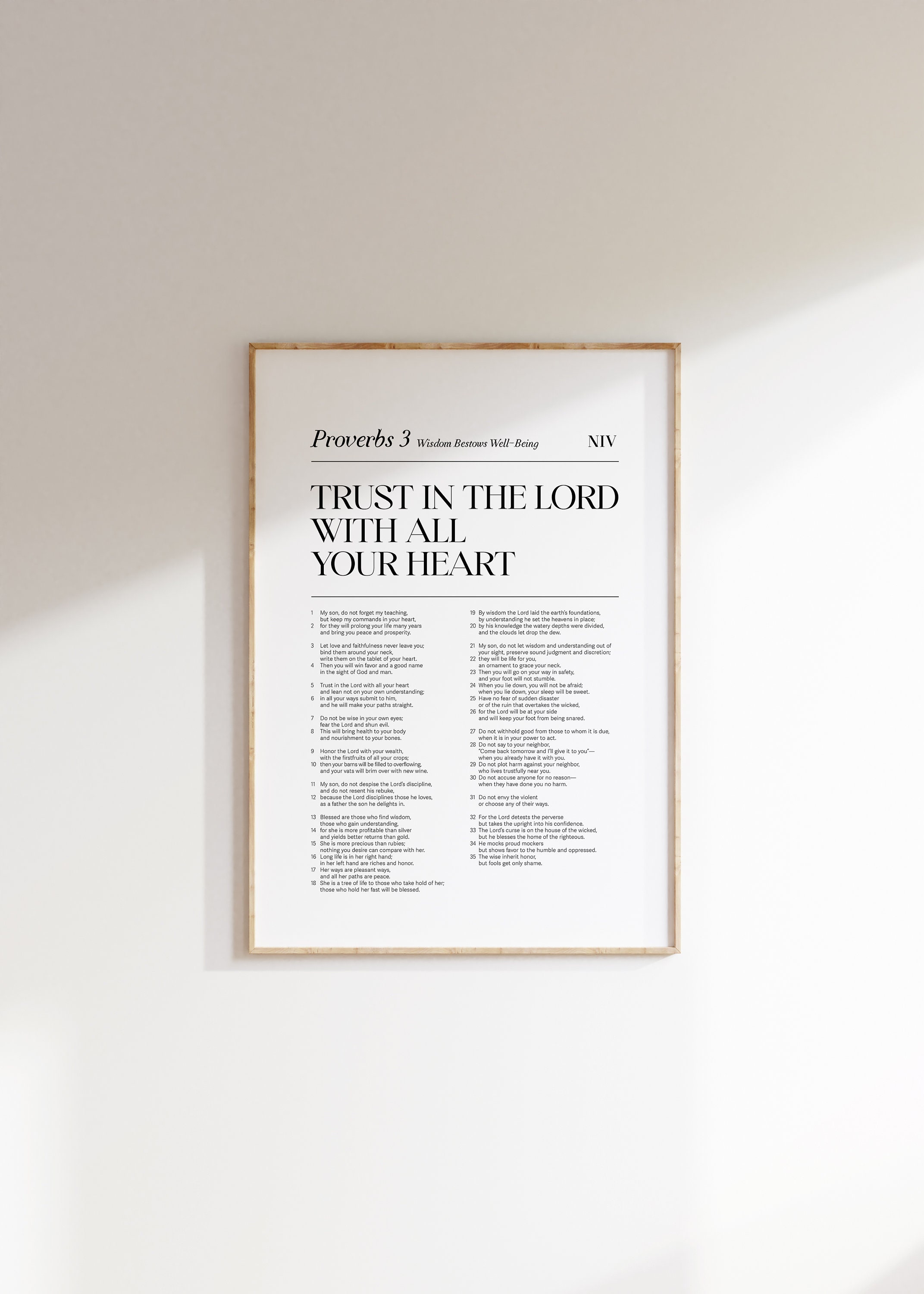 Proverbs 3 Bible Verse Print, Christian Wall Art (digital Download) - Etsy