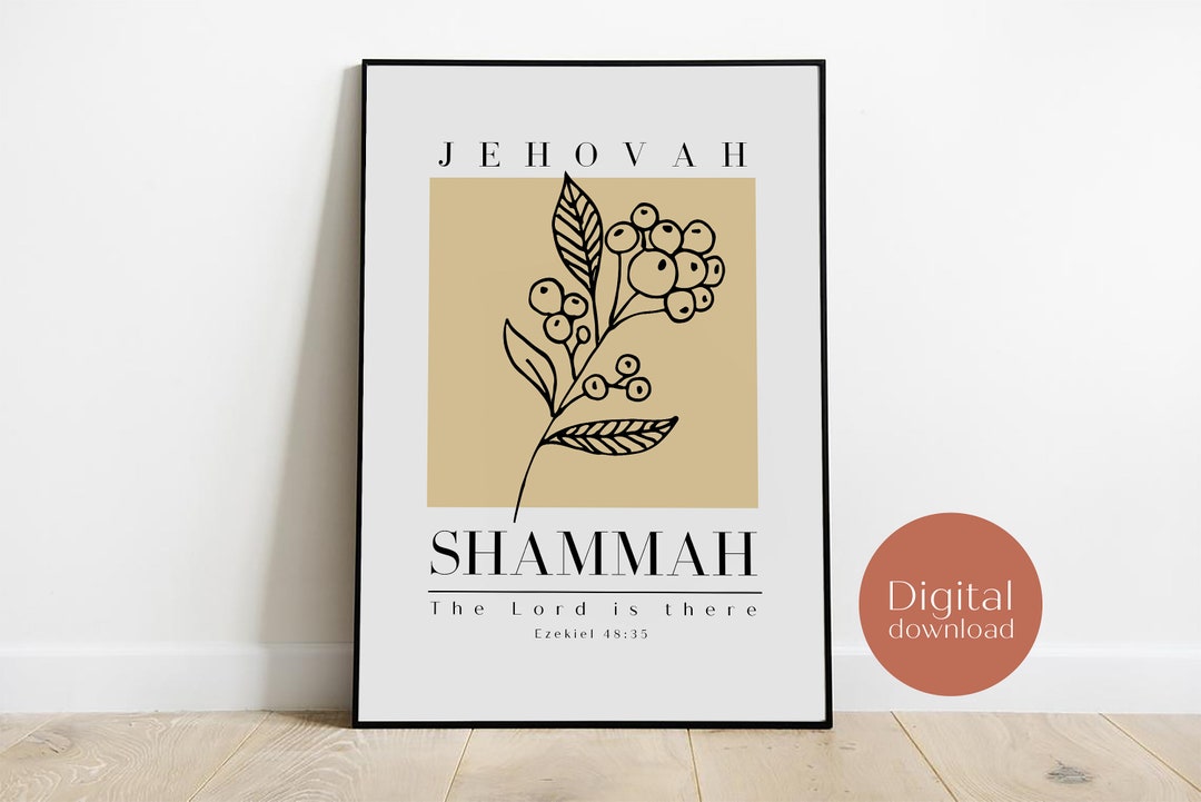 Jehovah Shammah Wall Art Printable Ezekiel 48:35 Minimalist - Etsy