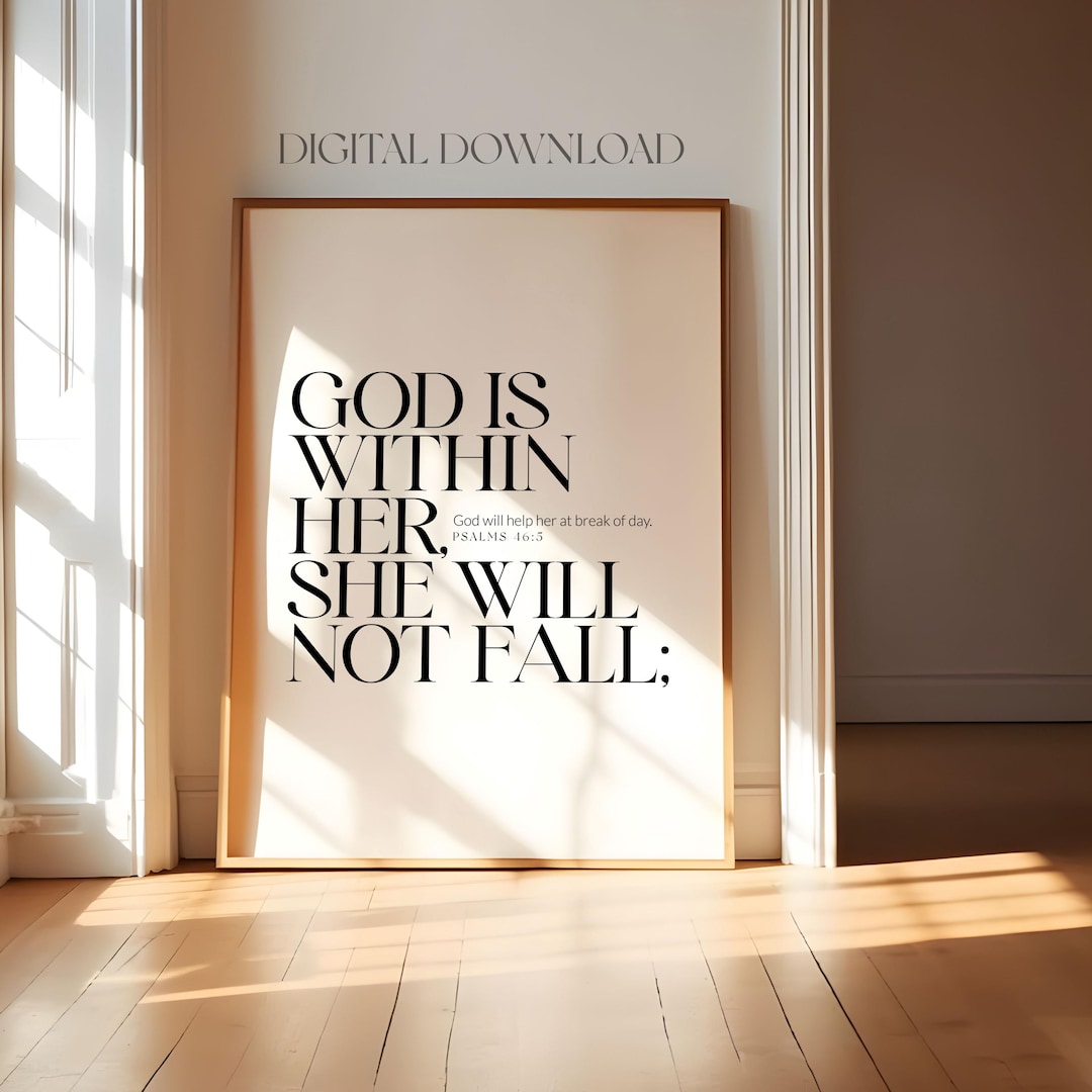 God is Within Her She Will Not Fall Printable – Psalm 46:5 Christian ...