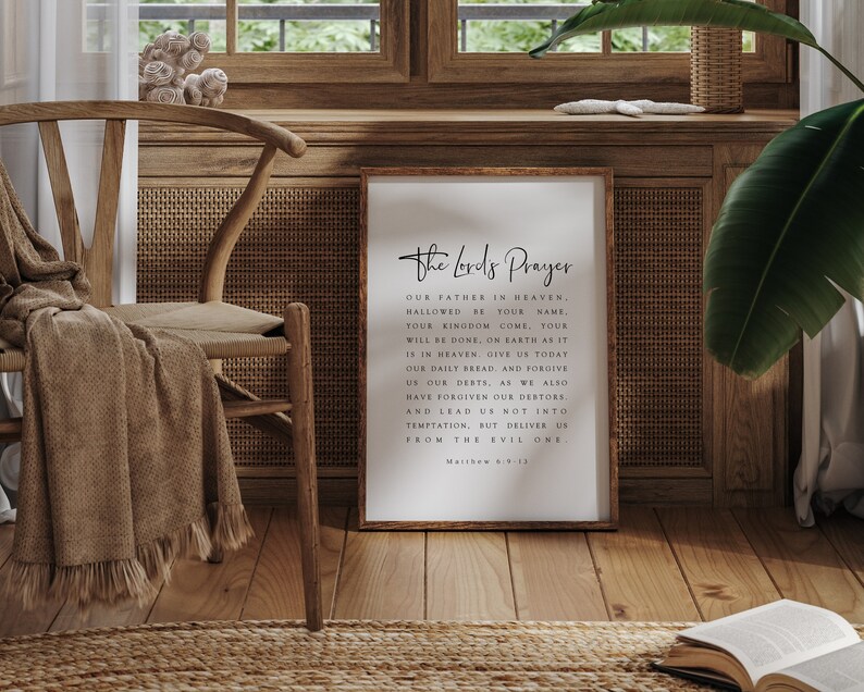 The Lord's Prayer Printable: Minimalist Christian Wall Art (digital ...