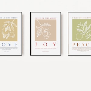 Fruit of the Spirit Wall Art Set (9 Prints) | Galatians 5:22-23 Bible ...