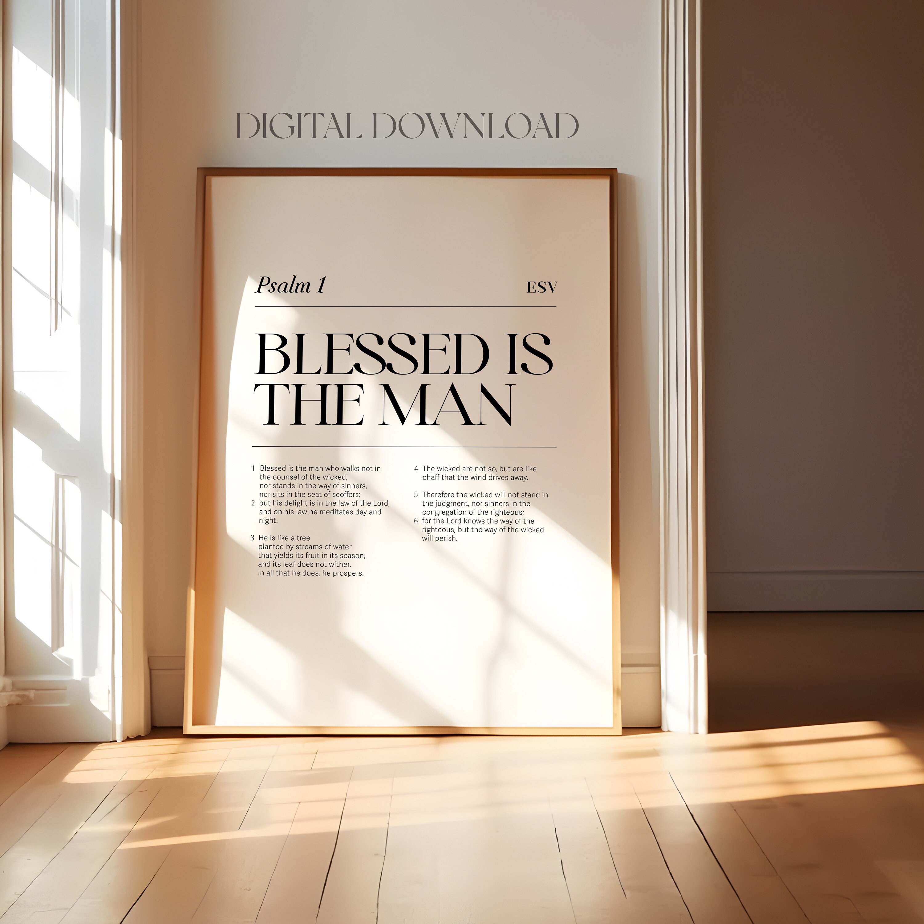 Psalm 1 Bible Verse Print: Modern Christian Wall Art (digital Download ...